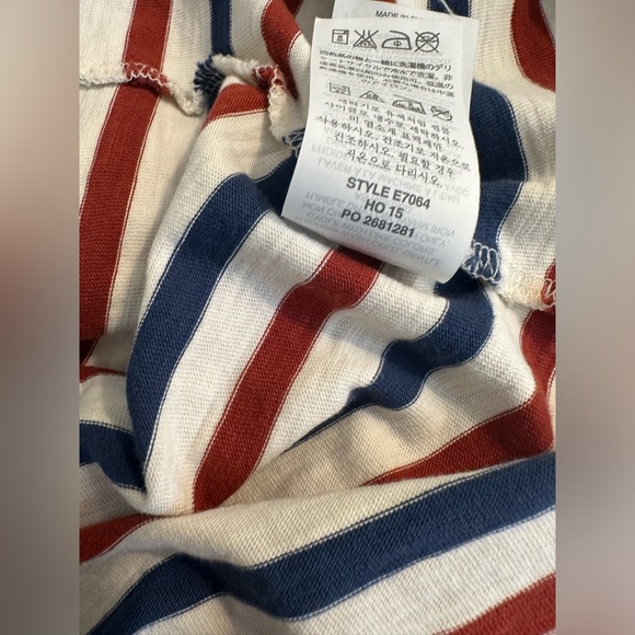 J. CREW Boat Neck Tee T-Shirt Top Blouse Ivory Blue Red Pullover Nautical Knit - Picture 7 of 10